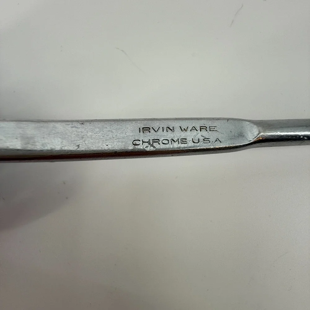 Vintage Irvin Ware‎ USA Chrome Stainless Steel Slotted Spoon Ladle Hanging 15